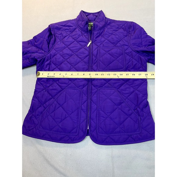 Lauren‎ Ralph Lauren Jacket Quilted Coat Womens P/M Petite Medium Purple Jacket - Picture 11 of 14